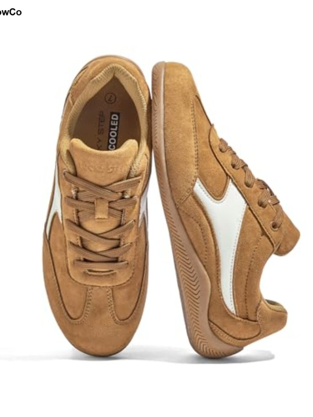 Women's Retro Fashion Tennis Sneakers Faux Leather Suede Low Heel Lace Up